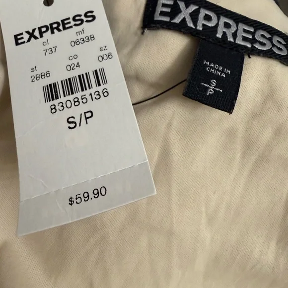 Express Beige Mini Skirt with Navy, Green and Gold Sequin Embroidery - Picture 2 of 2